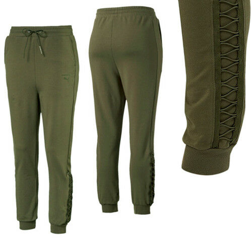 Puma Womens Lacing Track Pants Casual Joggers Trouser Olive 574125 14 A91D