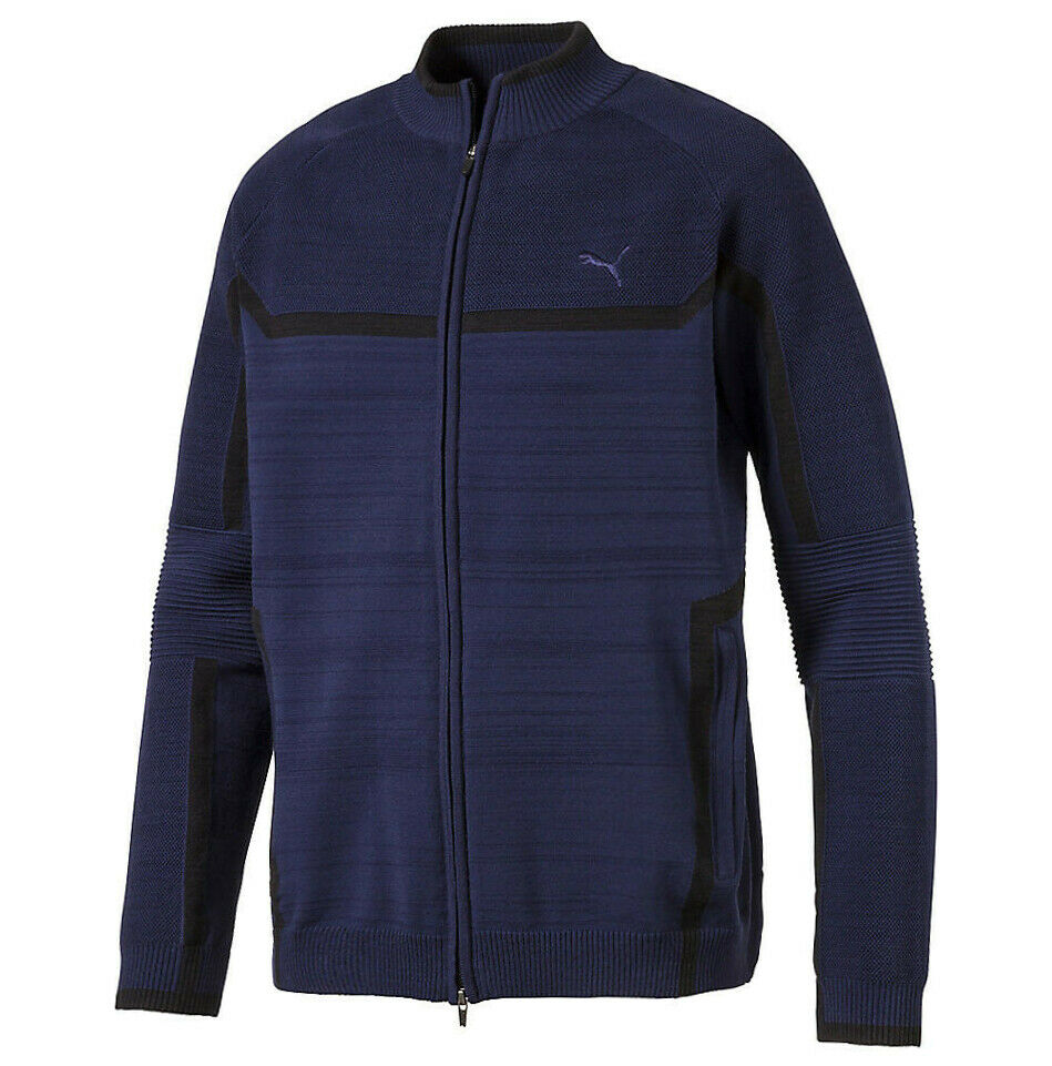 Puma EvoKnit Navy Zip Up Golf Jacket