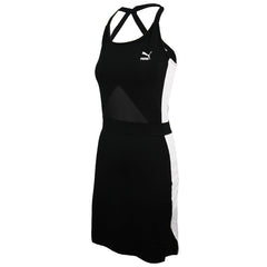 Puma Archive T7 Midi Sleeveless Casual Black White Womens Dress 570566 01