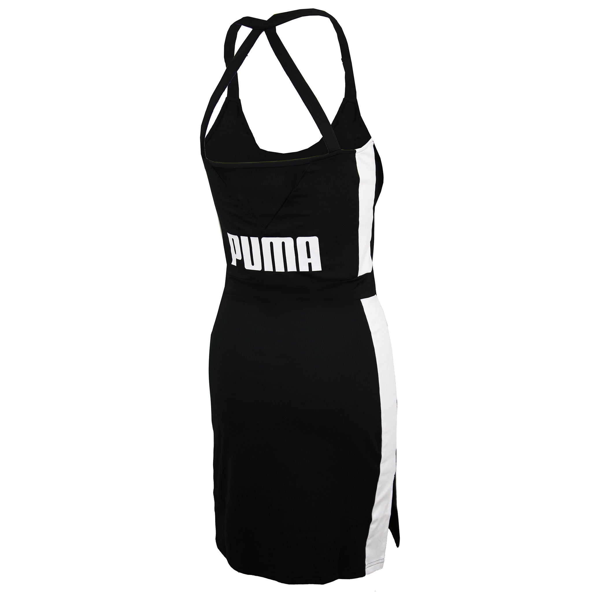 Puma Archive T7 Midi Sleeveless Casual Black White Womens Dress 570566 01