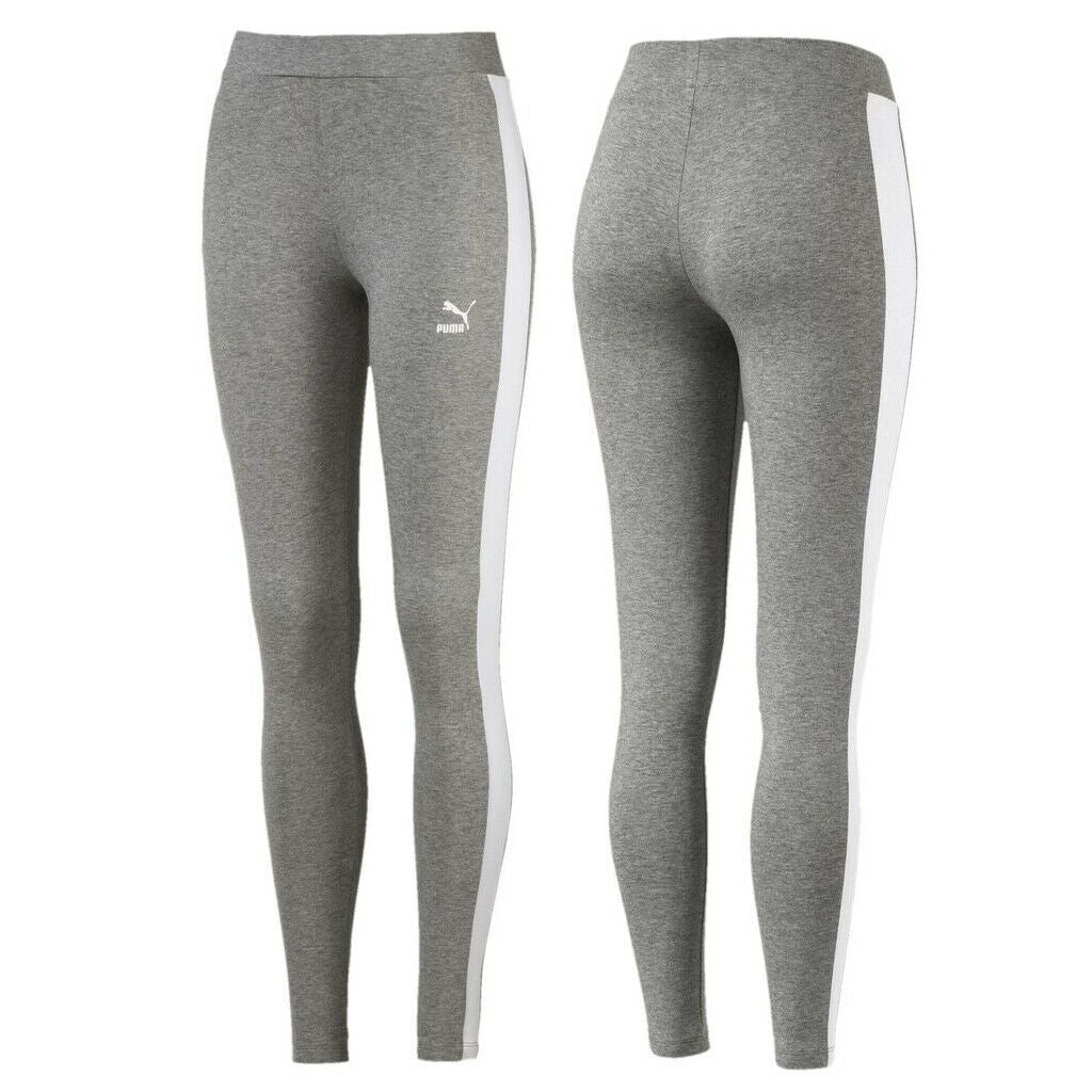 Puma Classics Logo T7 Womens Leggings Fitness Running Grey 575075 03 A80C