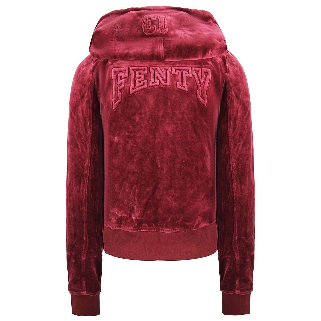 Puma x Rihanna Fenty Long Sleeve Burgundy Womens Velour Track Jacket 575837 02