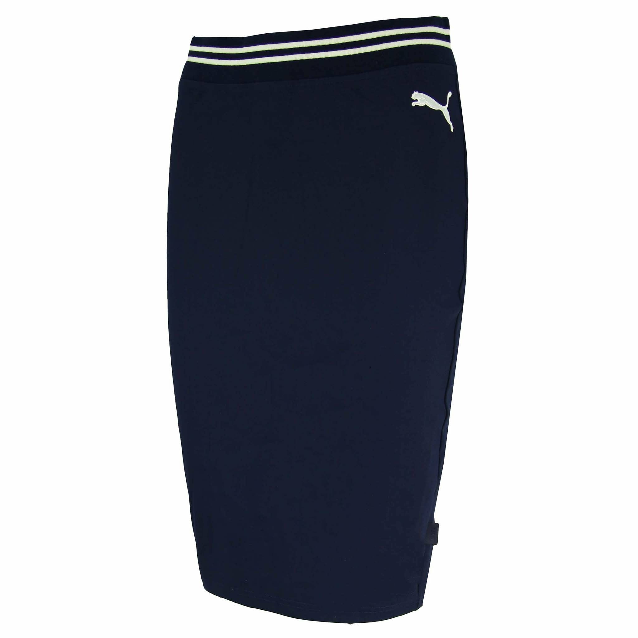 Puma x Rihanna Fenty Varsity Pencil Medium Skirt Navy Womens 576050 02