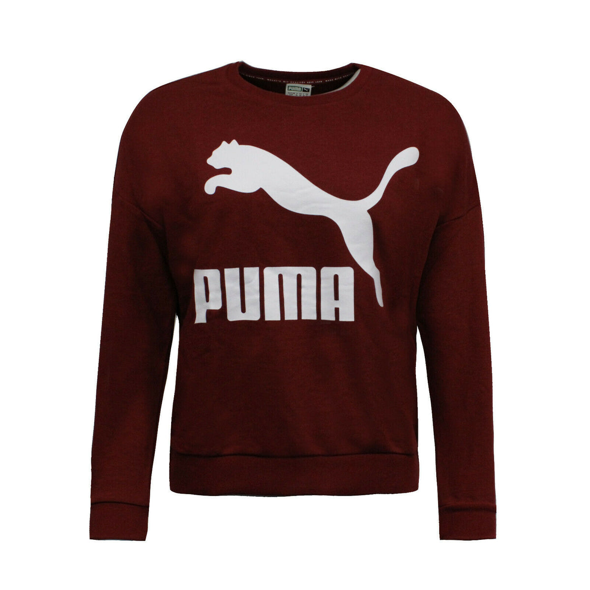 Puma Classics Logo Crew Long Sleeved Womens Jumper Sweatshirt 576245 18 P4F