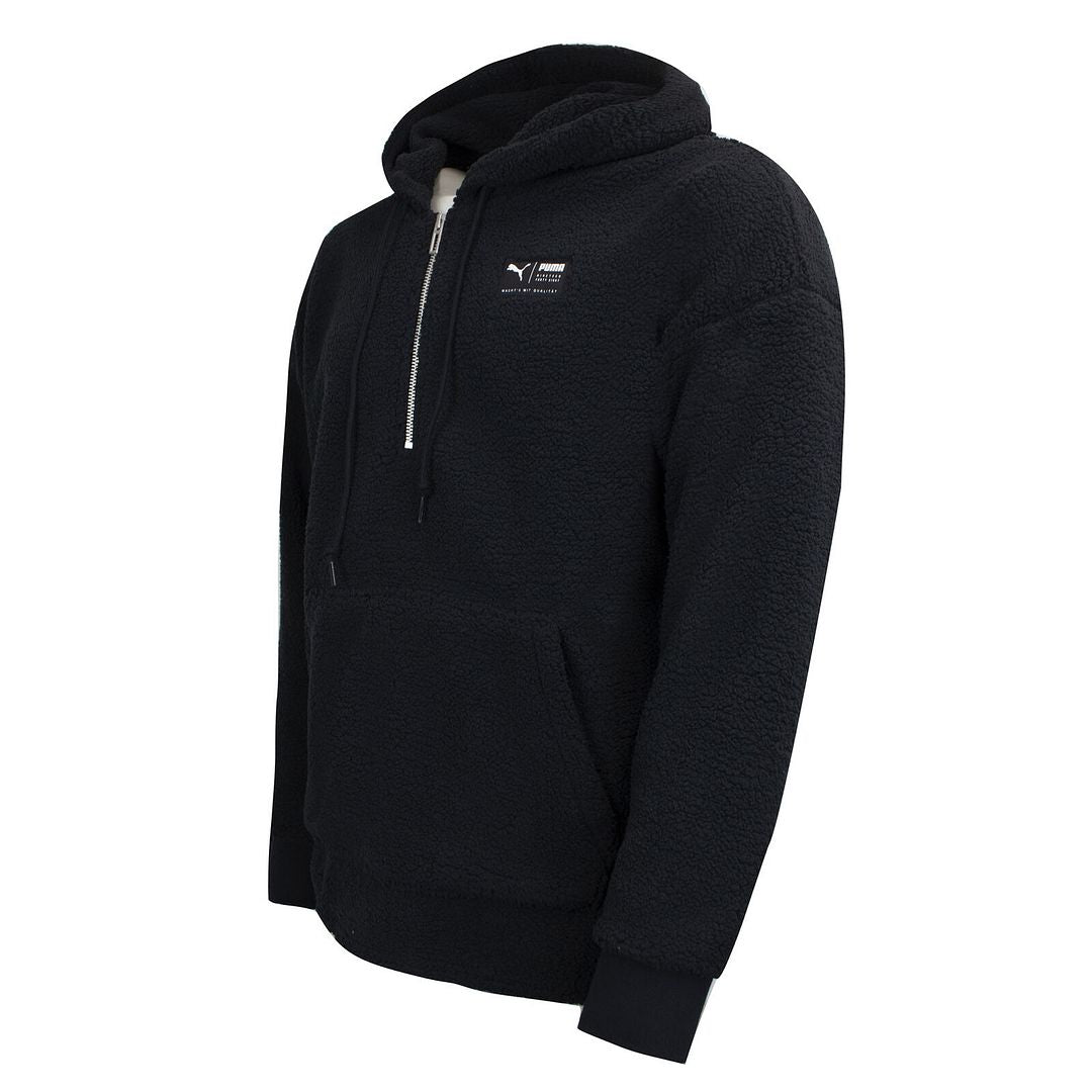 Puma Sherpa Mens Black Hoodie