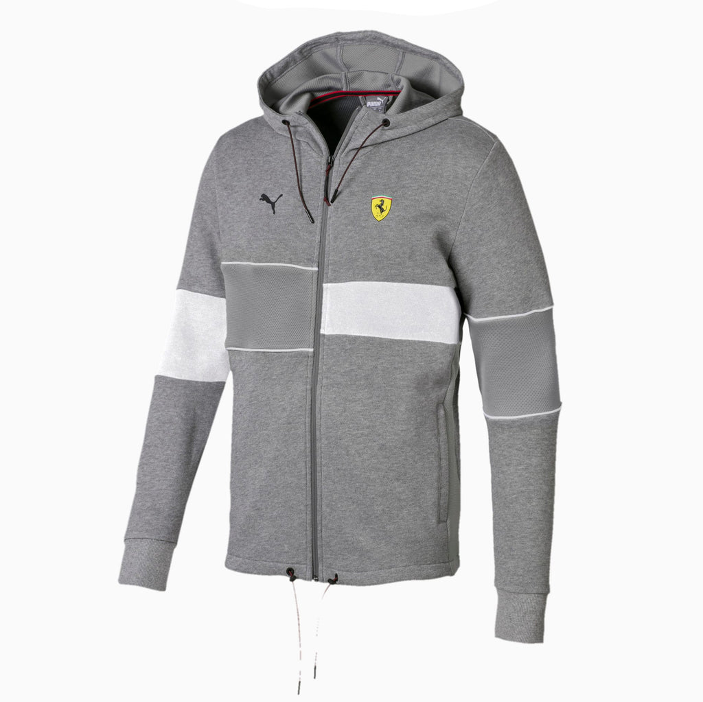 Puma Mens Scuderia Ferrari Hooded Sweat Jacket Track Top Grey 577825 03