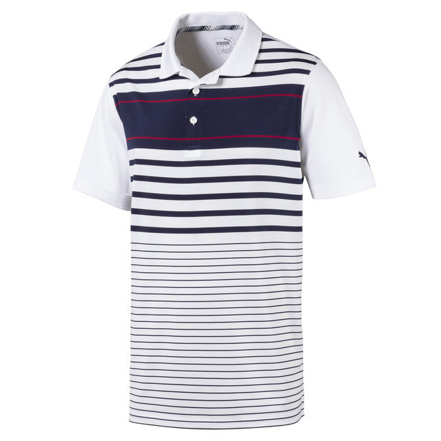 Puma Cobra Spotlight Striped Collared Sports Golf Polo Shirt 577882 15