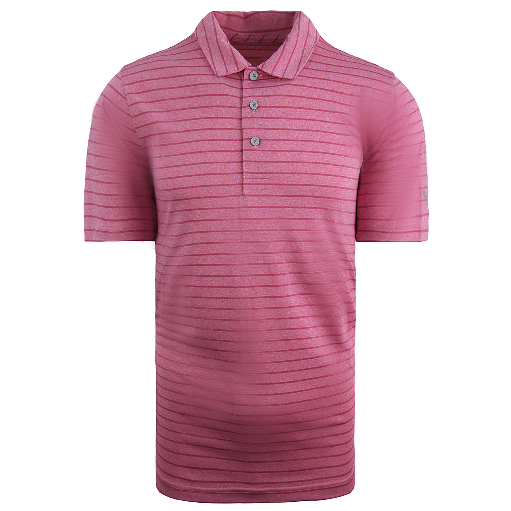 Puma Rotation Stripe Mens Rose Polo Shirt