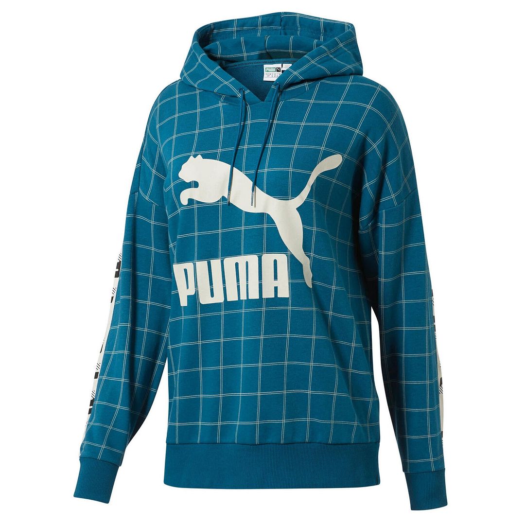 Puma Logo Womens Teal Hoodie