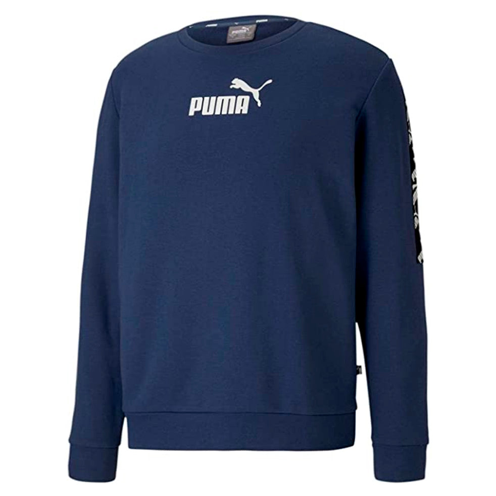 Puma Mens Amplified Crew Taped Sweatshirt Logo Jumper Blue 581391 43