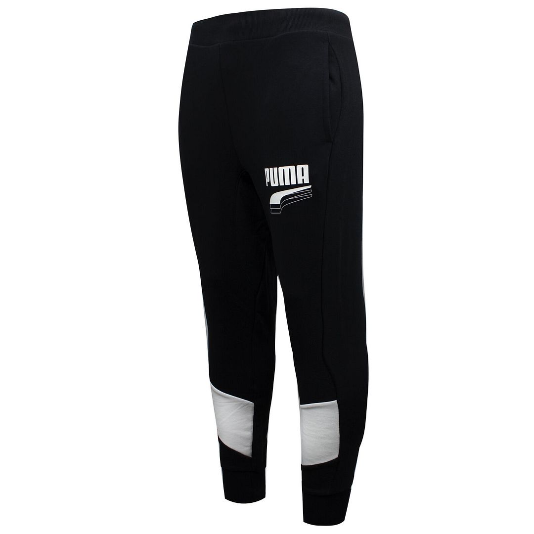 Puma Rebel Block Mens Black/White Track Pants