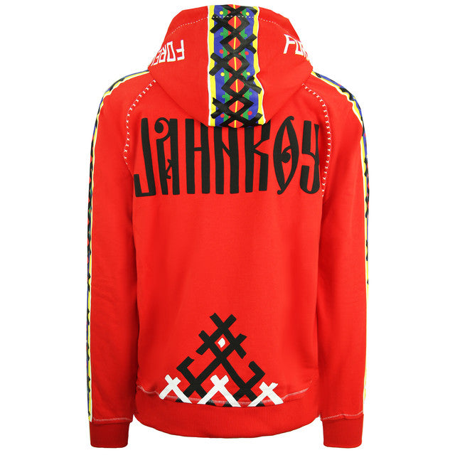 Puma x Jahnkoy Hoodie Red Mens Logo Printed Jumper Sweatshirt 596680 47