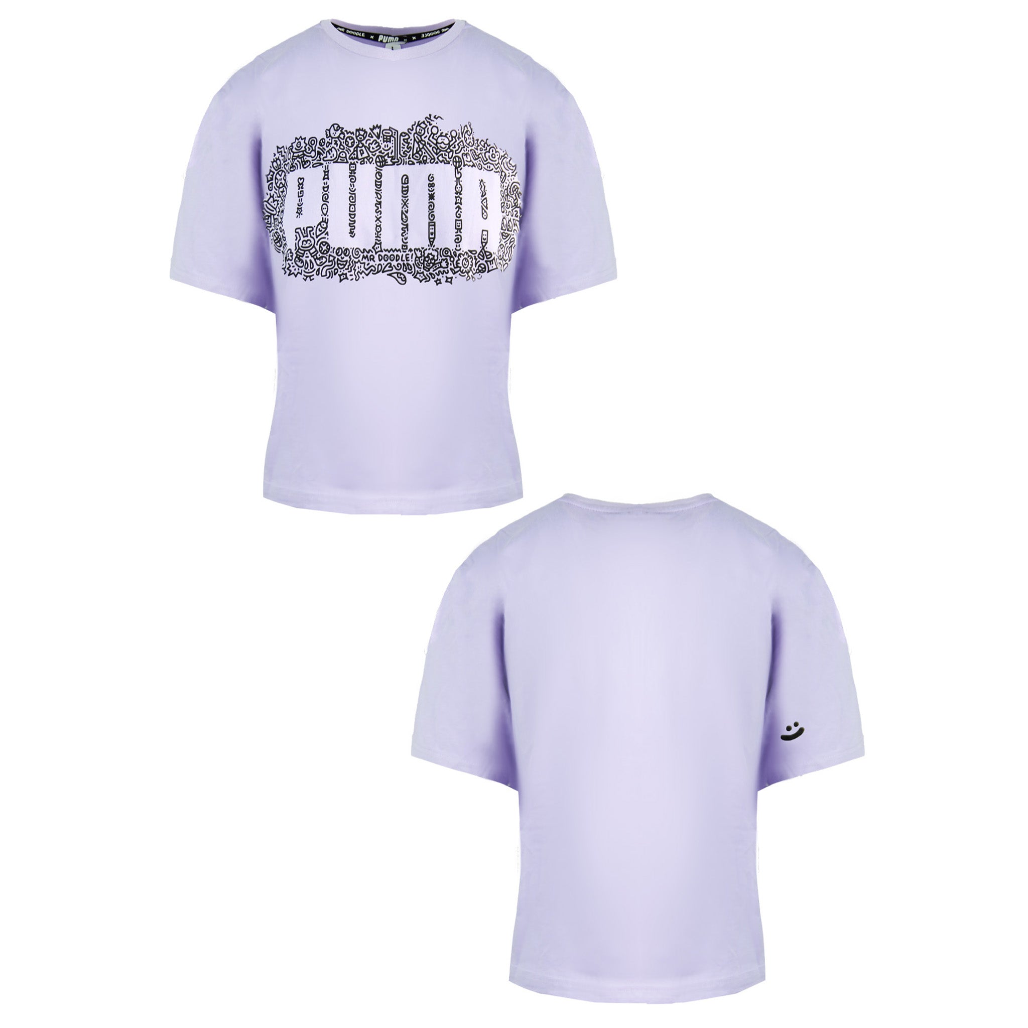 Puma x Mr Doodle Lilac Womens Cropped T-Shirt