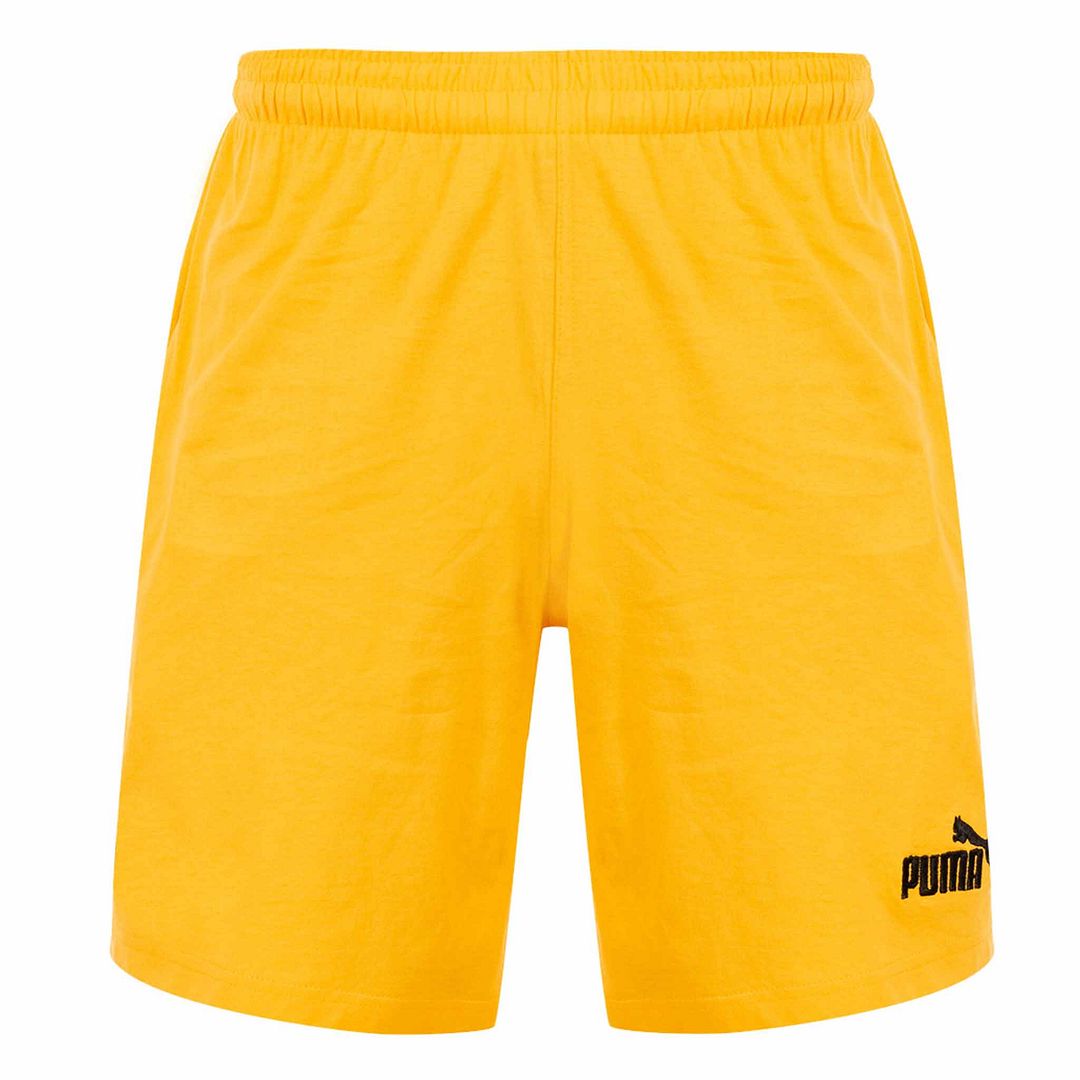 Puma Small Print Logo Mens Yellow Shorts