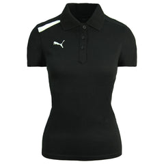 Puma PowerCat 1.12 Polo Shirt Short Sleeve Black Womens Top 653043 03