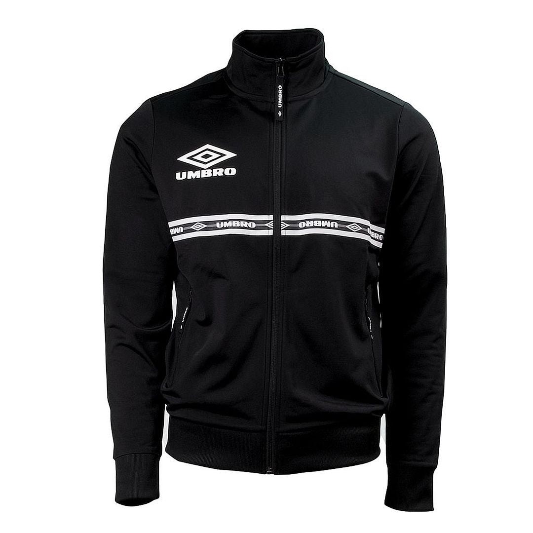 Umbro Mens Black Logo Taped Track Jacket