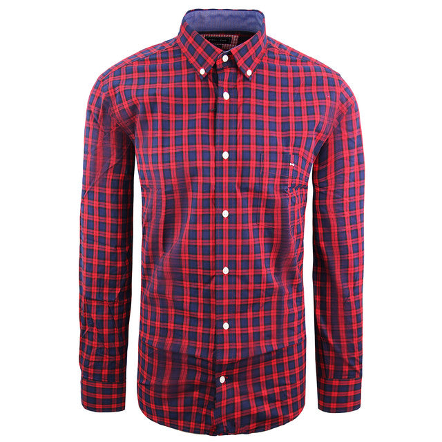 Eden Park Regular Mens Red Oxford Shirt