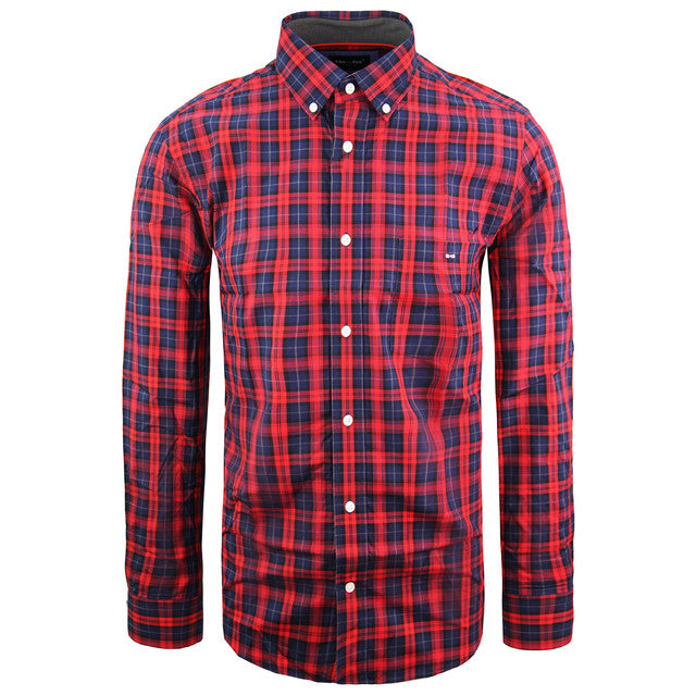 Eden Park Regular Mens Red Oxford Shirt