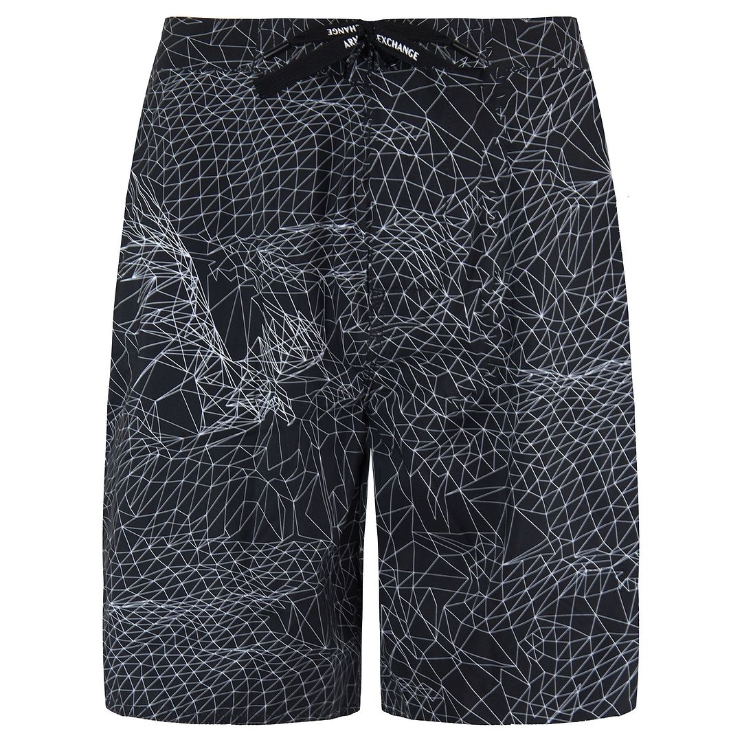 Armani Exchange Printed Mens Black Swim Shorts