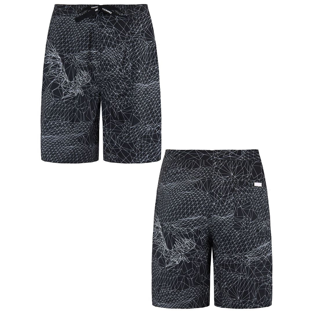 Armani Exchange Printed Mens Black Swim Shorts