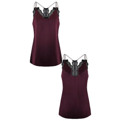 Armani Exchange Trimmed Silk Womens Plum Top