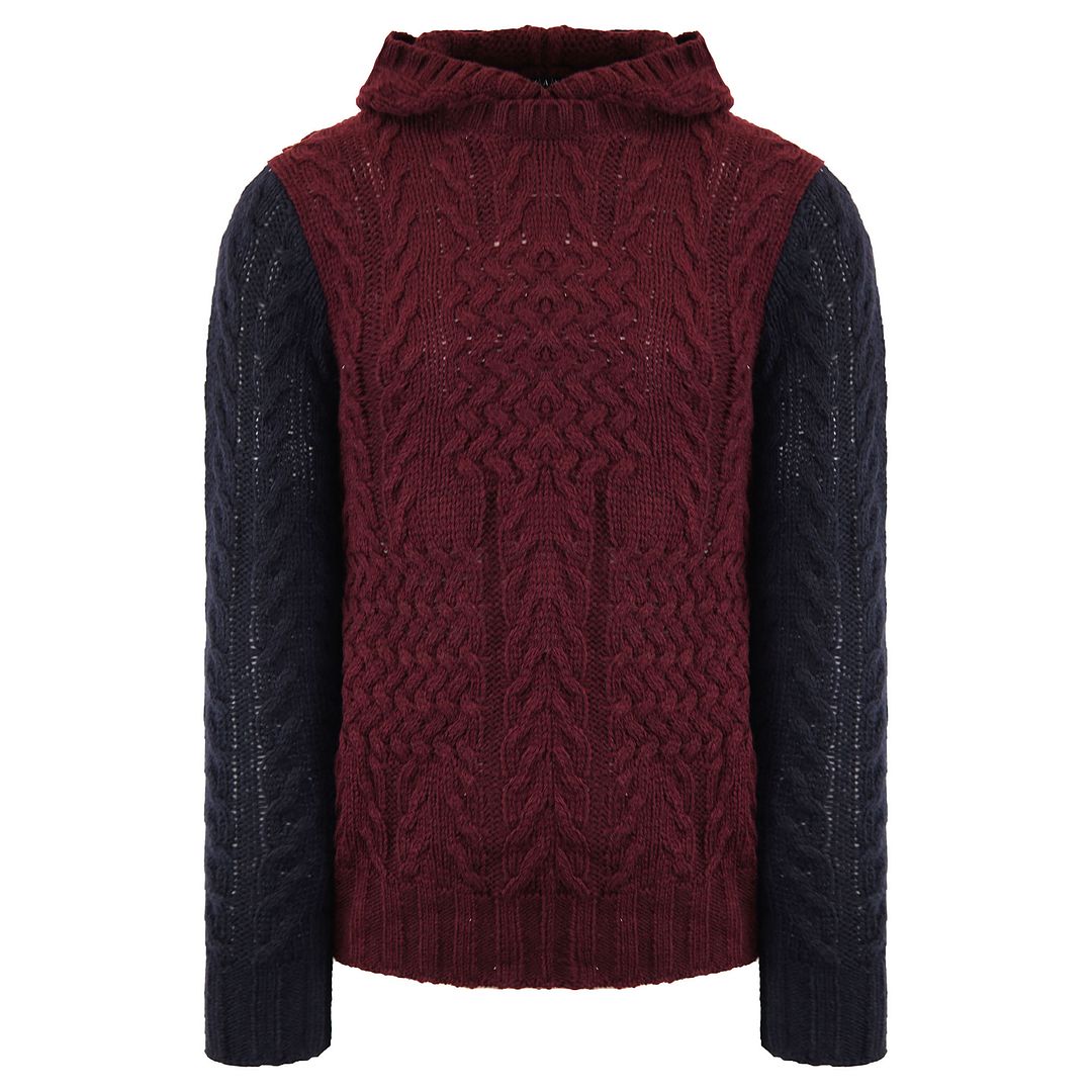 Armani Exchange Mens Burgundy/Black Sweater