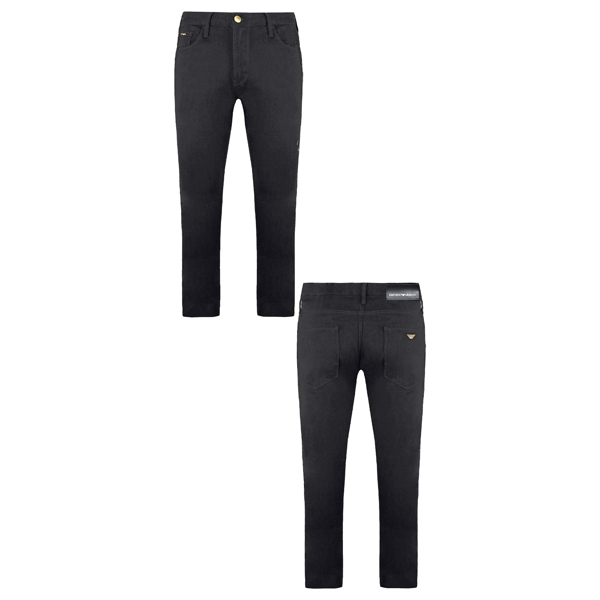 Emporio Armani Gold Series Mens Dark Grey Jeans