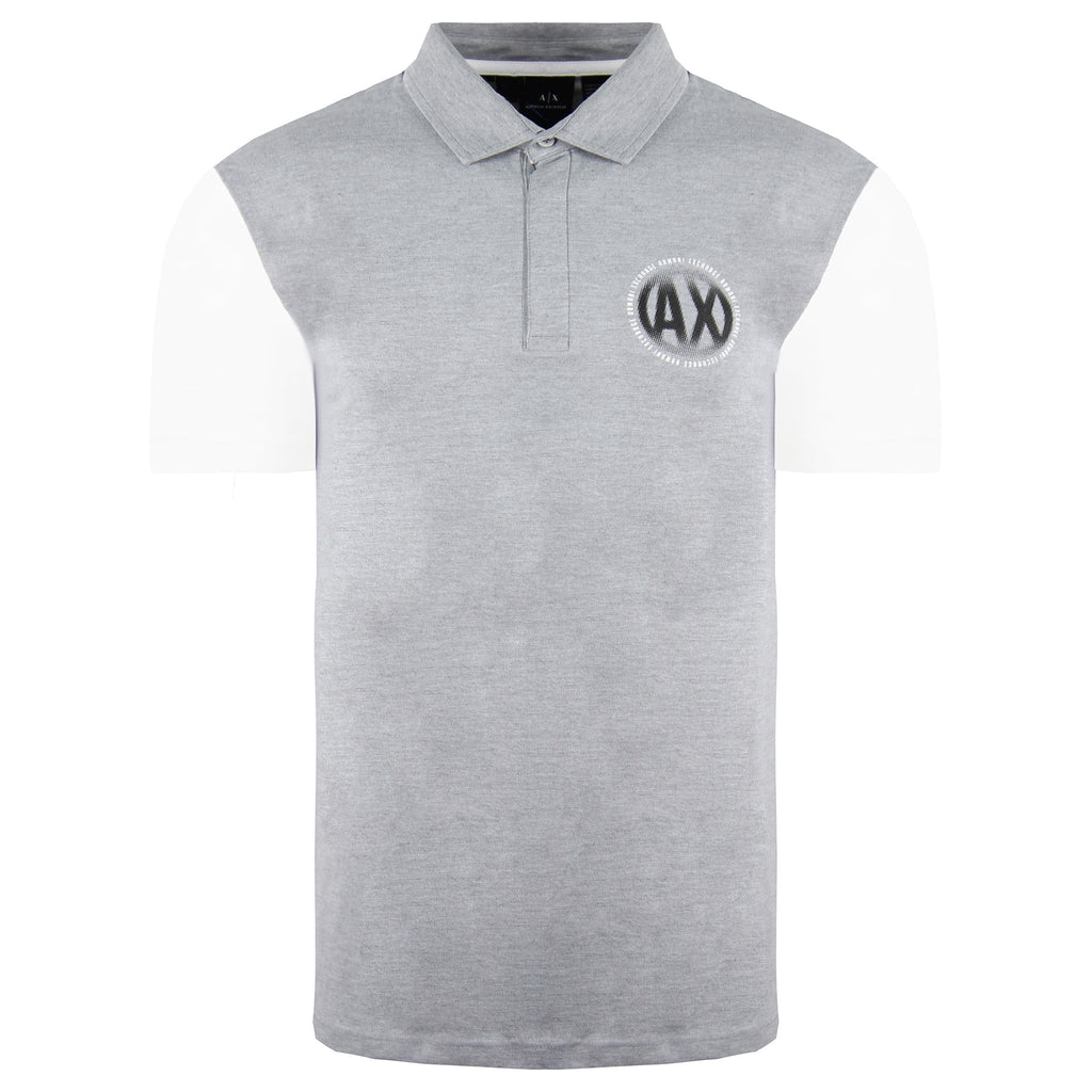 Armani Exchange Mens Grey/White Polo Shirt