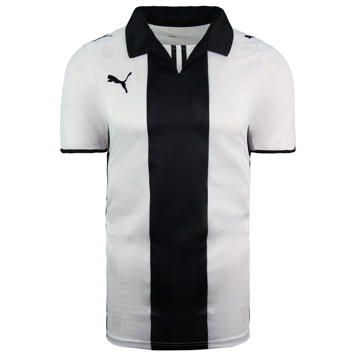 Puma PAOK FC Home Short Sleeve White Black Mens Football Polo Top 737218 01