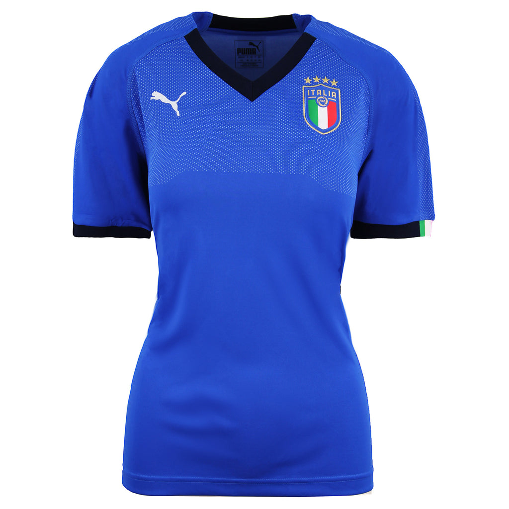 Puma Dry Cell Italia Football Home Shirt Short Sleeve Blue Womens Top 752287 01