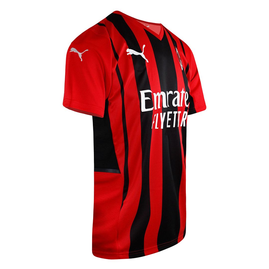 Puma AC Milan Home Replica 2021/22 Mens Black/Red Football Shirt