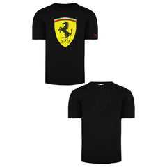 Puma Scuderia Ferrari Short Sleeve Crew Neck Black Mens Big Shield Tee 762139 02