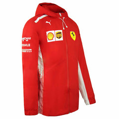 Puma Scuderia Ferrari F1 Racing Team Zip Up Red White Mens Rain Jacket 762365 01