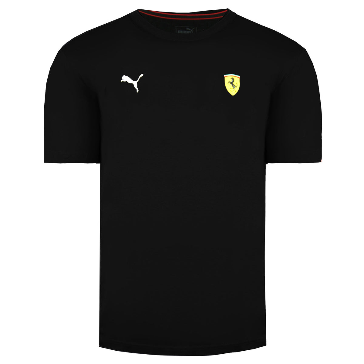 Puma Scuderia Ferrari Short Sleeve Crew Neck Black Mens Small Shield Tee 762391 02