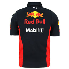 Puma x Aston Martin Red Bull Racing Polo Shirt Logo Kids Navy Top 762891 01