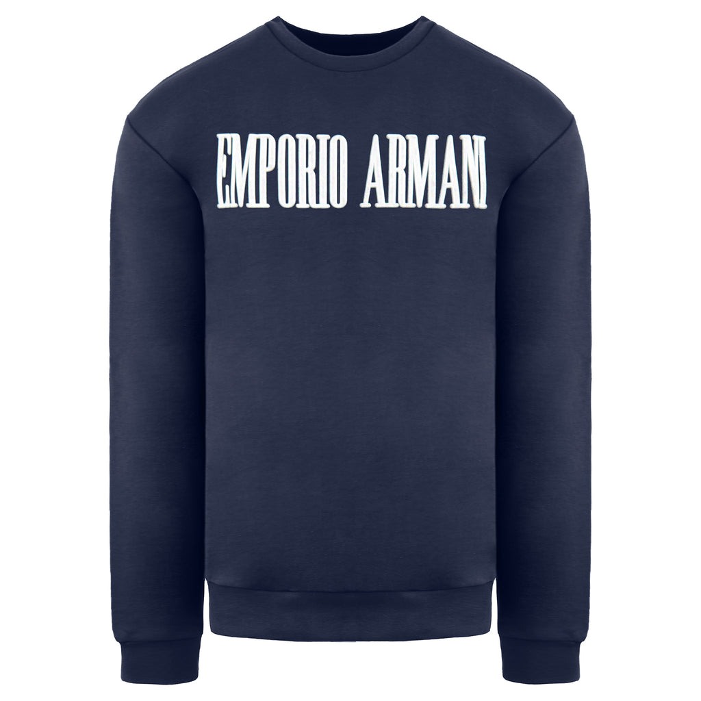 Emporio Armani Logo Mens Navy Sweater