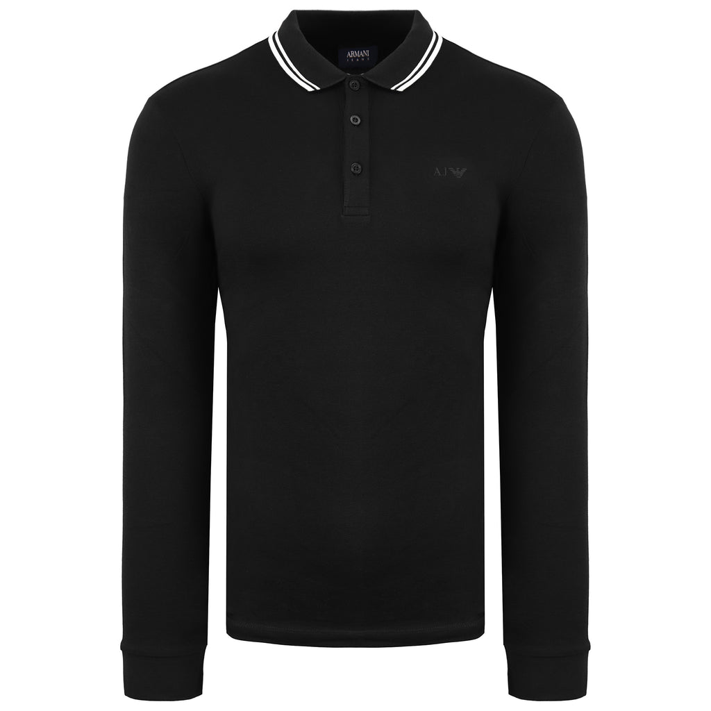 Armani Jeans Mens Black Polo Shirt