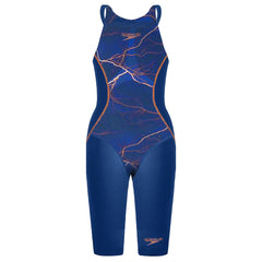 Speedo Fastskin LZR X Openback Kneeskin Navy Junior Swimsuit 8 10627C199