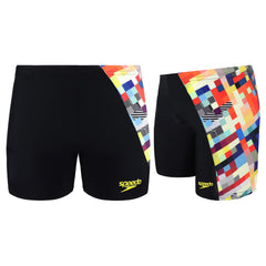 Speedo All Over Print Glichcode Digital Black Junior Swim Shorts