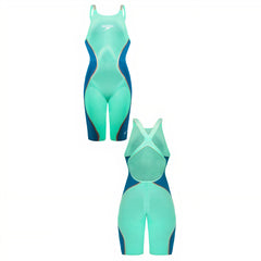 Speedo Fastskin LZR Openback Kneeskin Green/Blue Womens Swimsuit