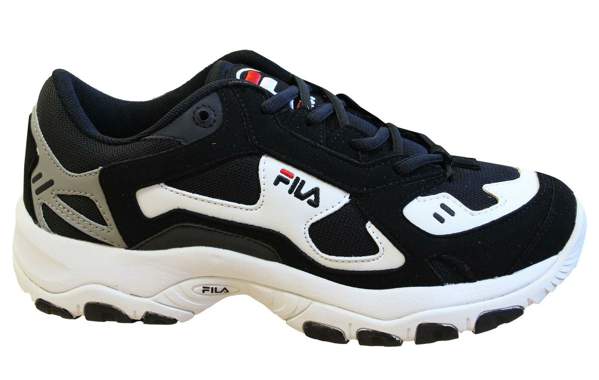 Fila Secect Low Black White Lace Up Mens Trainers 1010728 12S