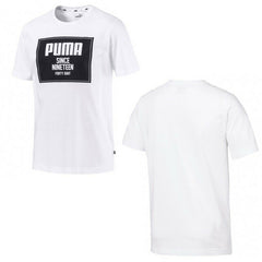 Puma Mens Rebel Block Basic Cotton T-Shirt White Top Tee 852395 02 A77D