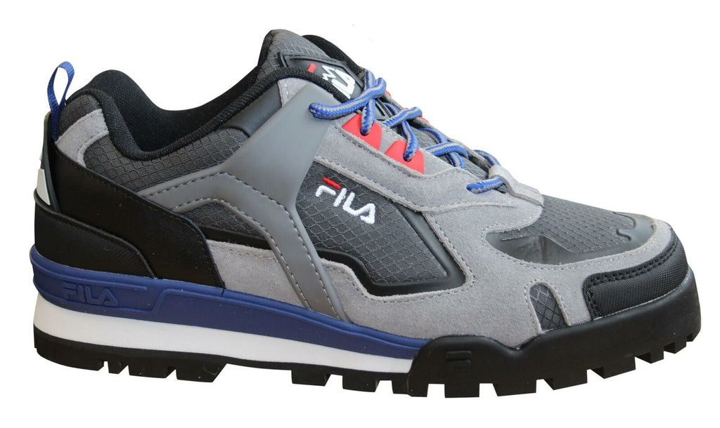 Fila Trailstep Low Mens Trainers Grey Leather Lace Up Casaul Shoes 1010706 7ZW