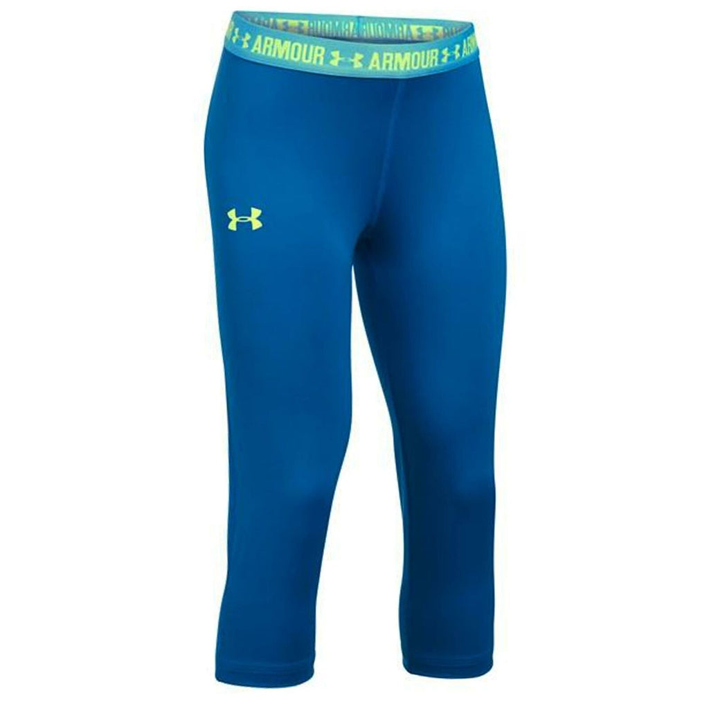 Under Armour Girls Heagear Blue Leggings