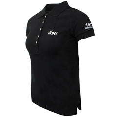 Pony Logo Womens Black Polo Shirt