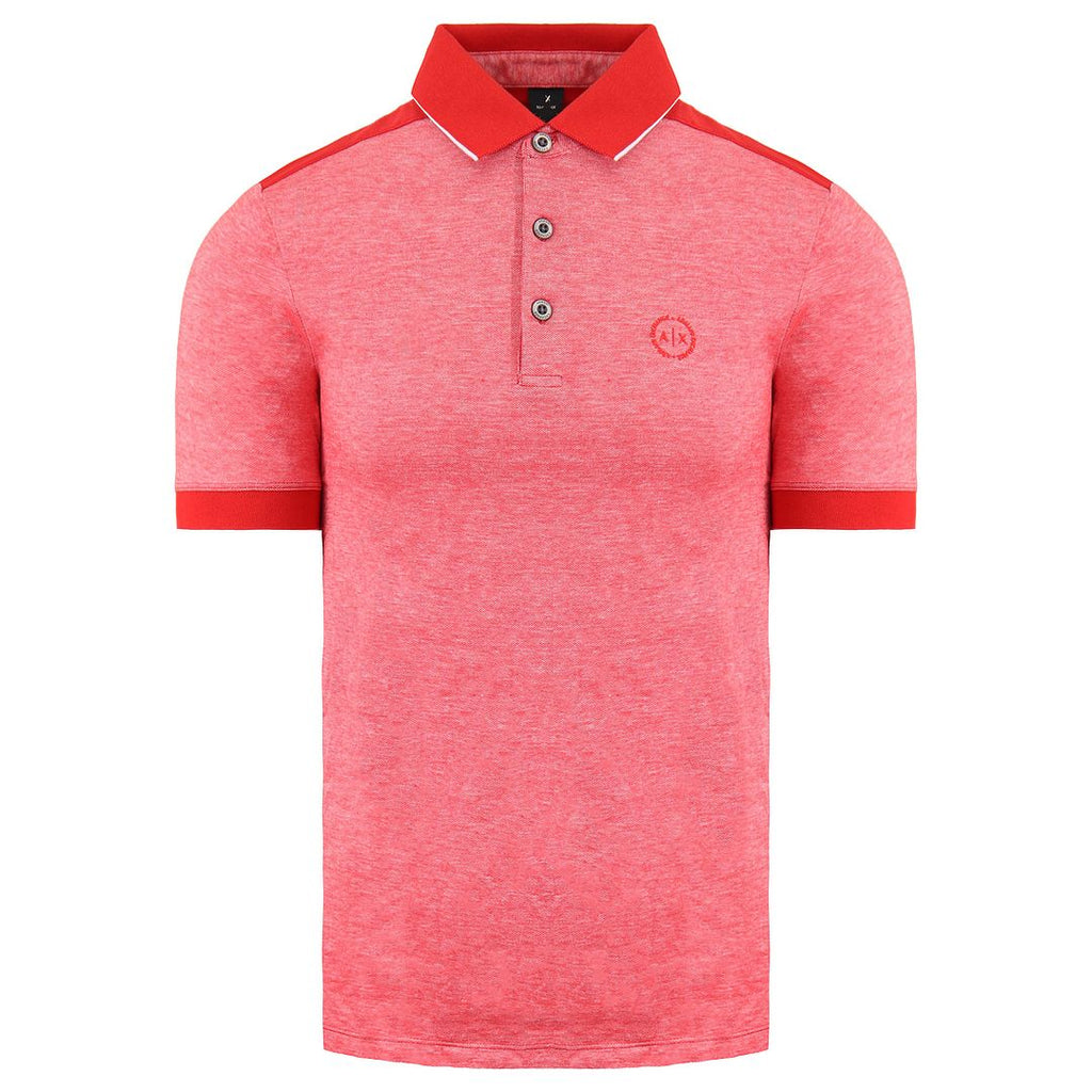 Armani Exchange Mens Red Cotton Polo Shirt