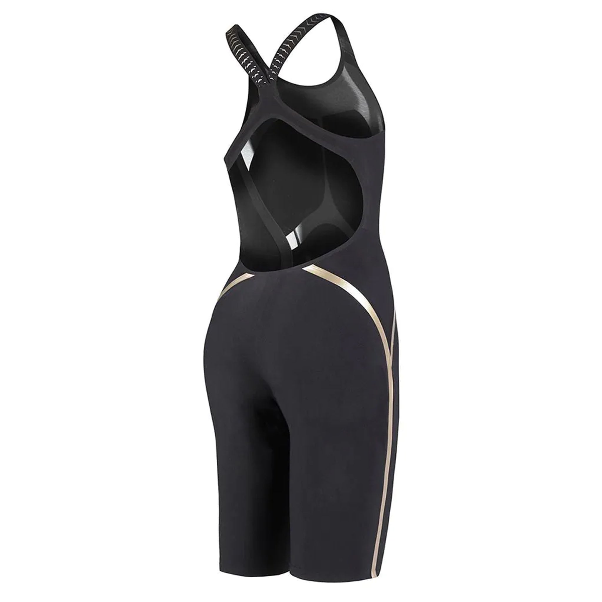 Speedo Fastskin LZR Racer X Openback Kneeskin Black/Gold Womens Swimsuit 8 09752B630