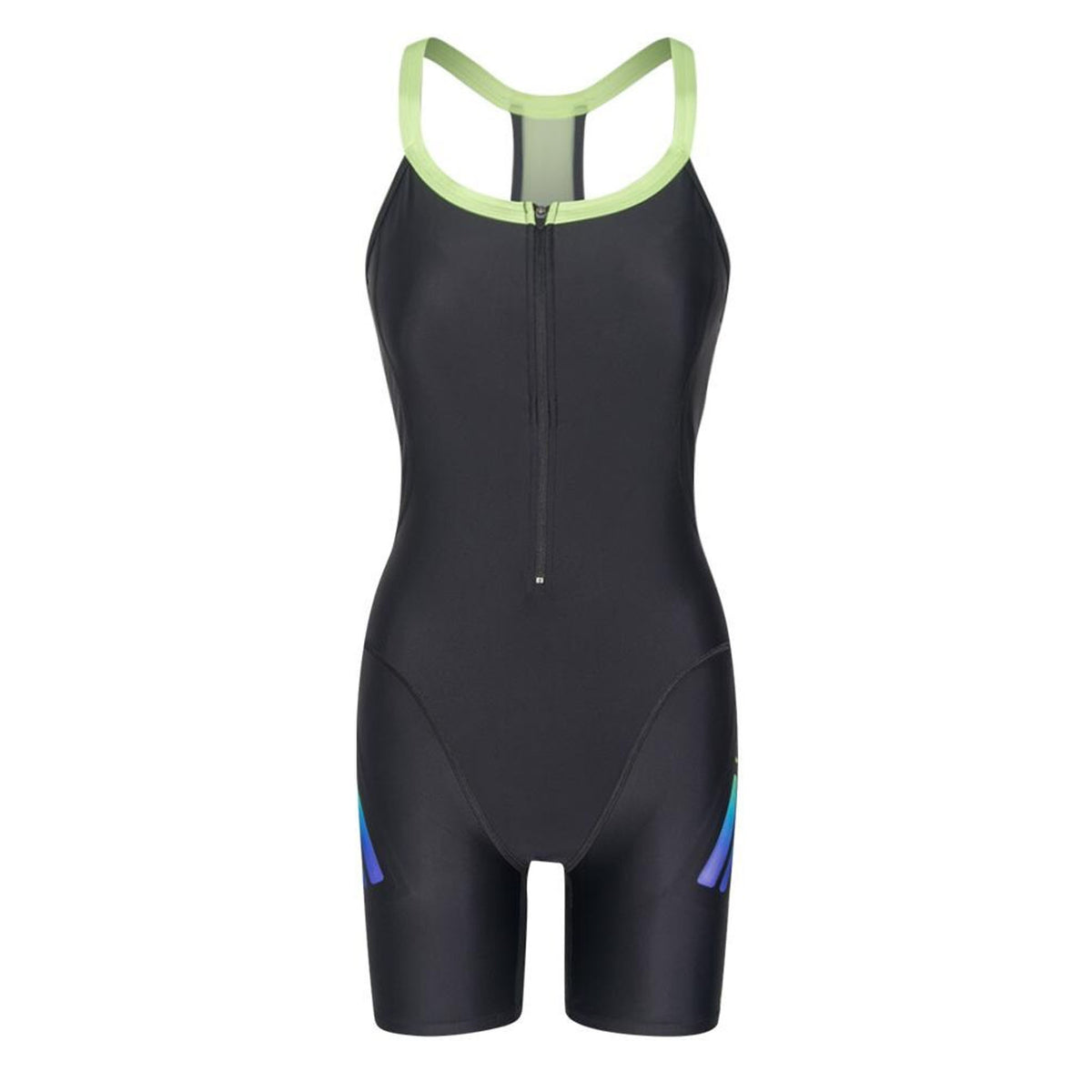 Speedo Hydrosense Kneesuit Womens Black/Green Sleeveless Swimsuit