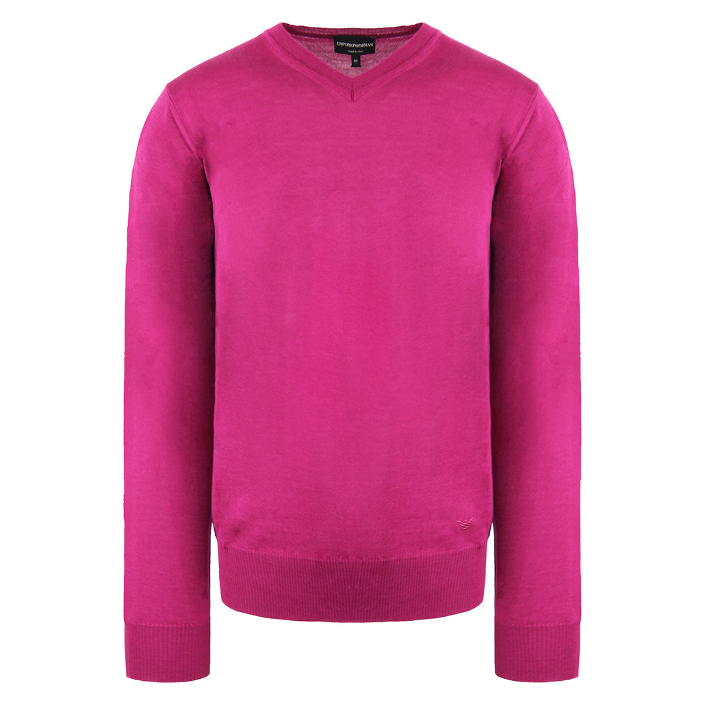 Emporio Armani Plain Mens Plum Sweater