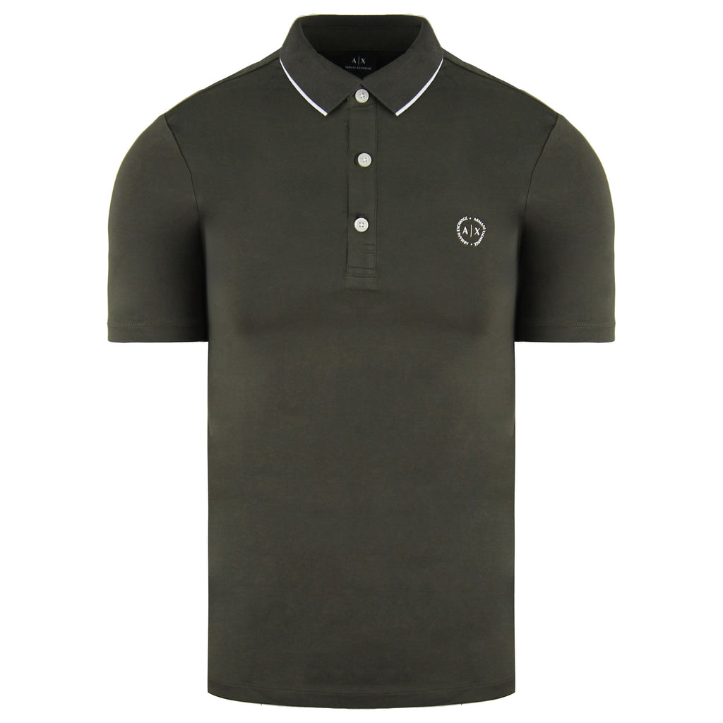 Armani Exchange Mens Khaki Polo Shirt